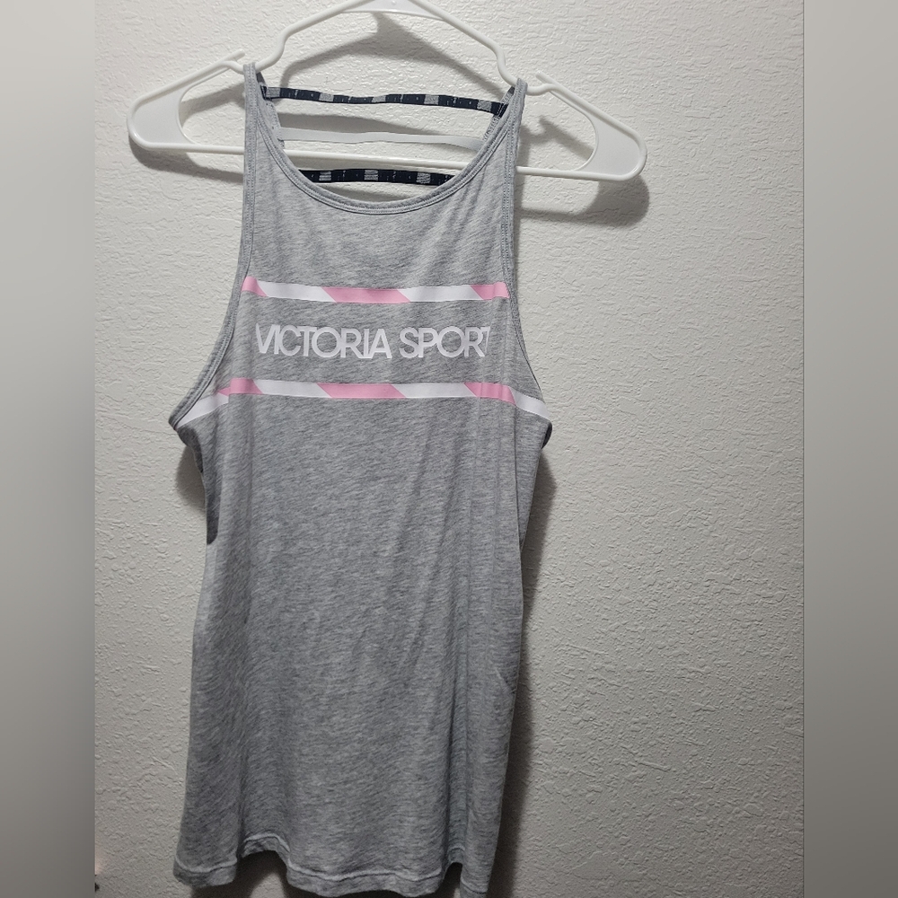 Victoria's Secret Gray and Pink Tank Top